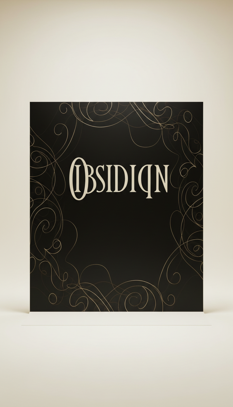 Obsidian Black Backdrop with Gold Linework