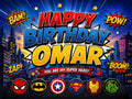 Superhero Birthday Backdrop