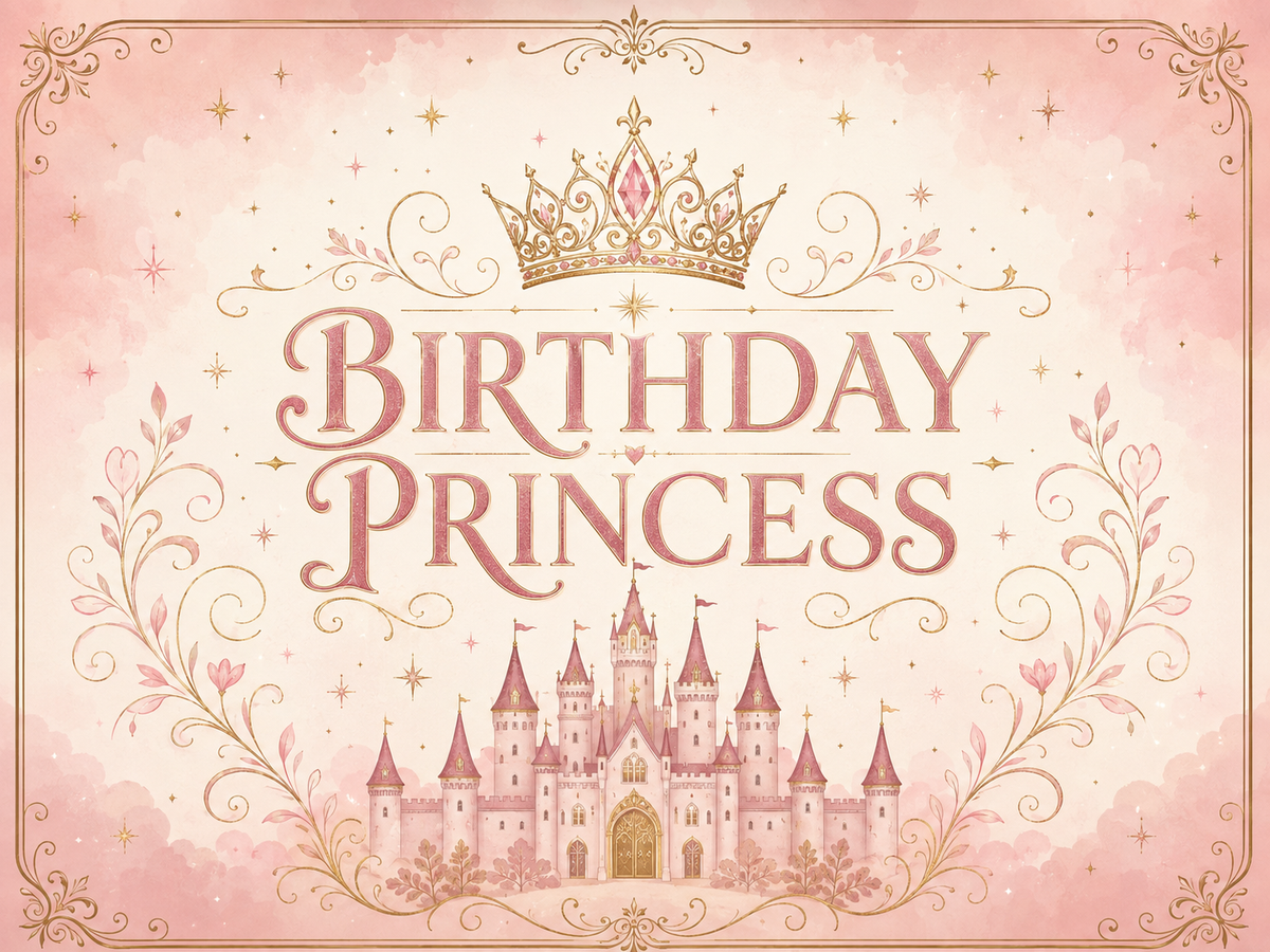 Birthday Princess castle backdrop design