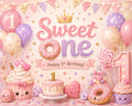 Sweet One Birthday Fabric Backdrop