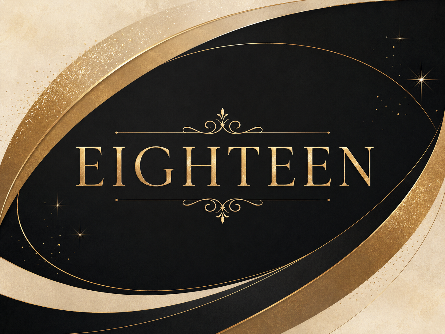 Eighteen black and gold birthday backdrop design