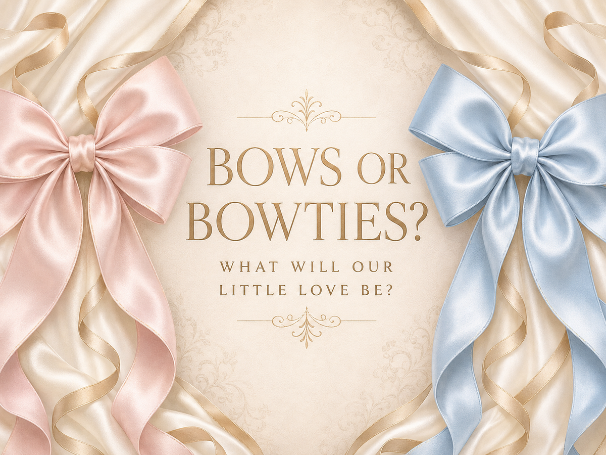 Bows or Bowties gender reveal backdrop