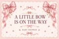 A Little Bow Is on the Way personalised baby shower fabric backdrop