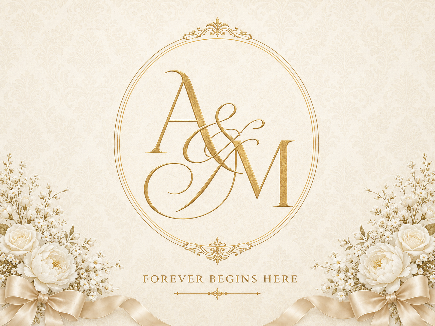 Classic Monogram Wedding Backdrop