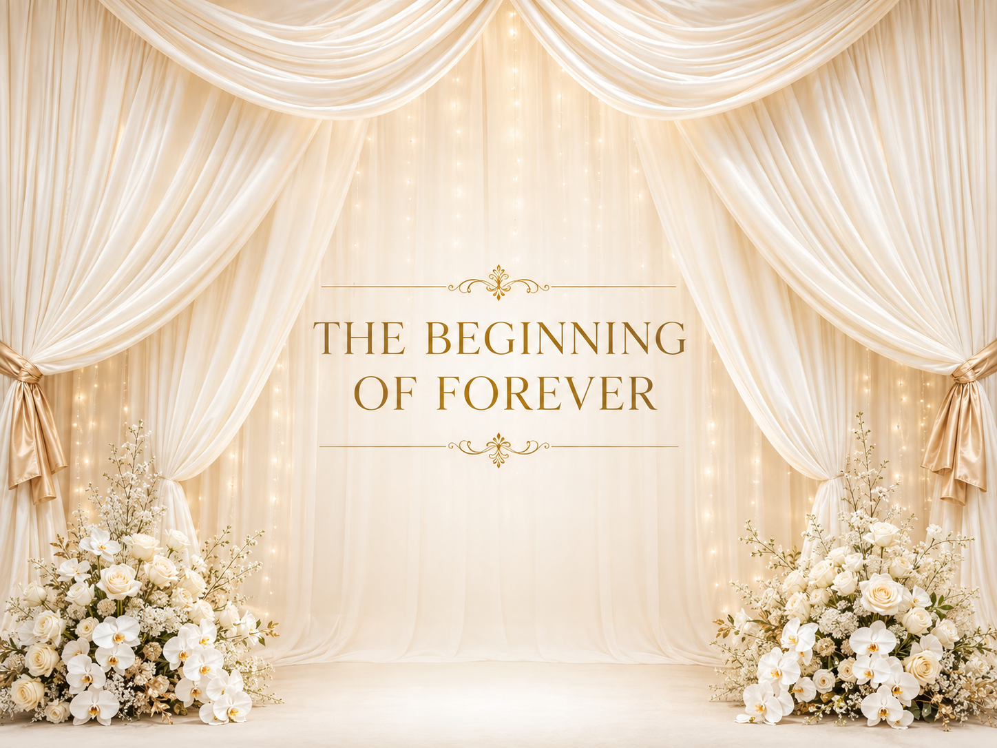 Luxury Draped Curtains Wedding Backdrop